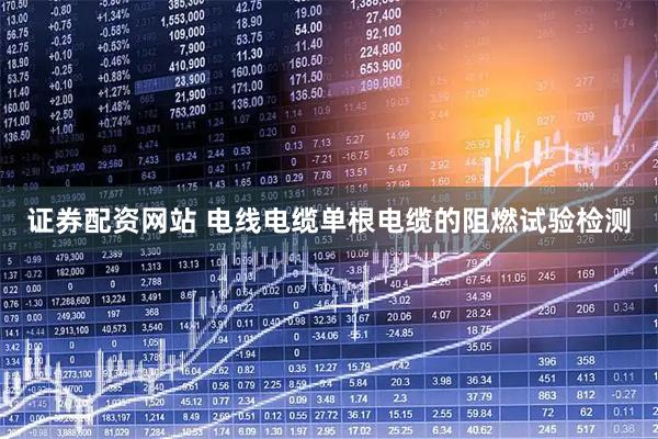证券配资网站 电线电缆单根电缆的阻燃试验检测